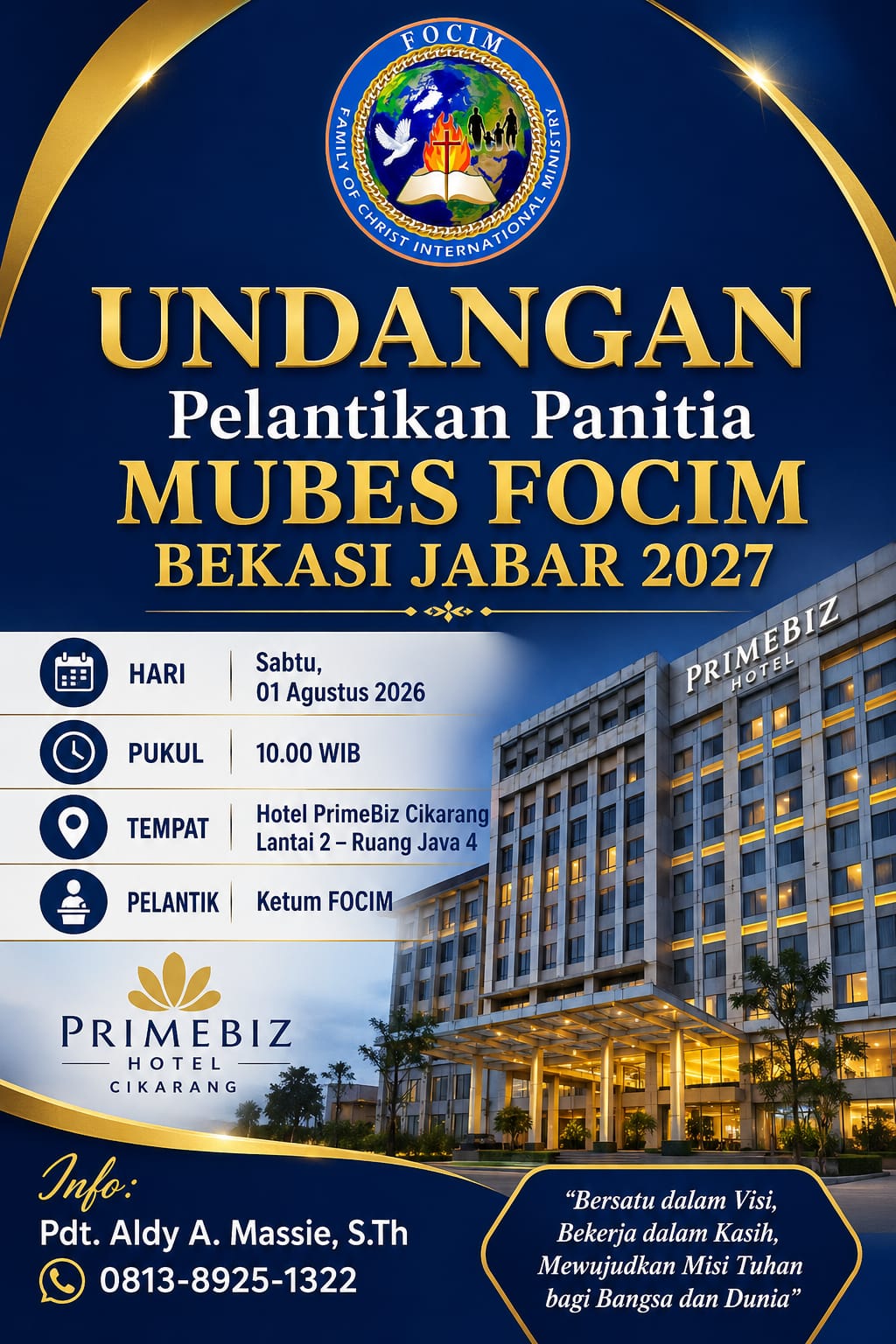 Family of Christ International Ministry Bersiap Gelar Pelantikan Panitia Mubes FOCIM Bekasi Jabar 2027